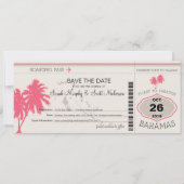 Save the Date Boarding Pass auf Bahamas (Vorderseite)