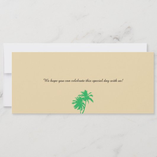 Save the Date Boarding Pass auf Puerto Rico (Rückseite)