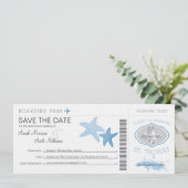 Save the Date Boarding Pass bis St. Thomas (Stehend Vorderseite)