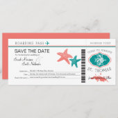 Save the Date Boarding Pass bis St. Thomas (Vorne/Hinten)