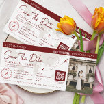Save the Date Boarding Pass Burgundy Travel Einladung<br><div class="desc">Save the Date Boarding Pass Burgund Reisen Einladung. Matching-Elemente verfügbar.</div>