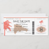 Save the Date Boarding Pass der Dominikanischen Re (Vorderseite)