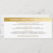 Save the Date Boarding Pass Einfach Modernes Gold (Rückseite)