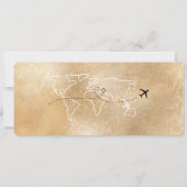 Save the Date Boarding Pass Einfache Weltkarte Inv Einladung (Rückseite)