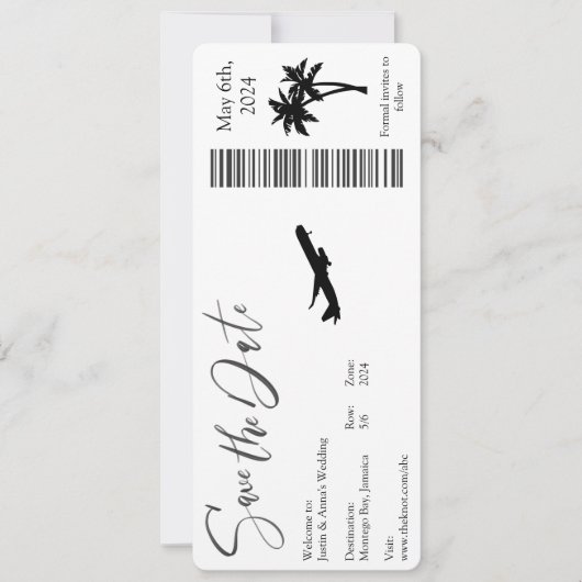 Save the Date - Boarding Pass Einladung (Vorderseite)