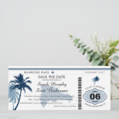 Save the Date Boarding-Pass für die Dominikanische (Stehend Vorderseite)