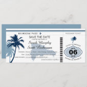 Save the Date Boarding-Pass für die Dominikanische (Vorne/Hinten)