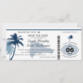 Save the Date Boarding-Pass für die Dominikanische (Vorderseite)