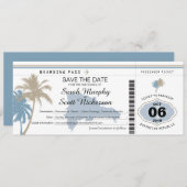 Save the Date Boarding-Pass für die Dominikanische (Vorne/Hinten)