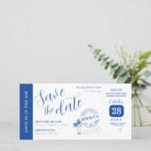 Save the date Boarding pass invitation Karte (Stehend Vorderseite)