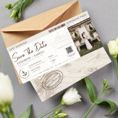 Save the Date Boarding Pass Kreuzfahrt Hochzeit Einladung