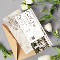 Save the Date Boarding Pass Kreuzfahrt Hochzeit