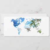 Save the Date Boarding Pass Map Beach Palm MPhoto Einladung (Rückseite)