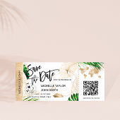 Save the Date Boarding Pass Map Cruise QR Code Einladung