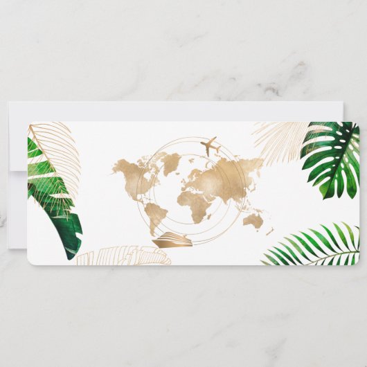 Save the Date Boarding Pass Map Cruise QR Code Einladung (Rückseite)