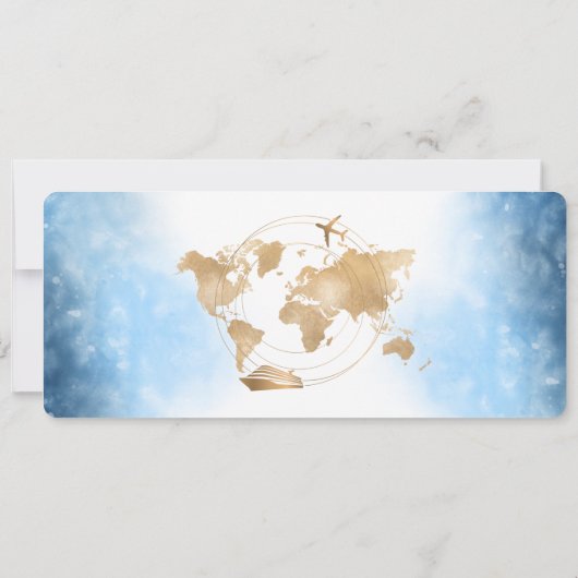 Save the Date Boarding Pass Map Cruise QR Code Inv Einladung (Rückseite)