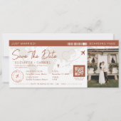 Save the Date Boarding Pass - Nostalgie Treviso Einladung (Vorderseite)