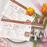 Save the Date Boarding Pass - Nostalgie Treviso Einladung<br><div class="desc">Save the Date Boarding Pass Terracotta Reisen Einladung. Matching-Elemente verfügbar.</div>