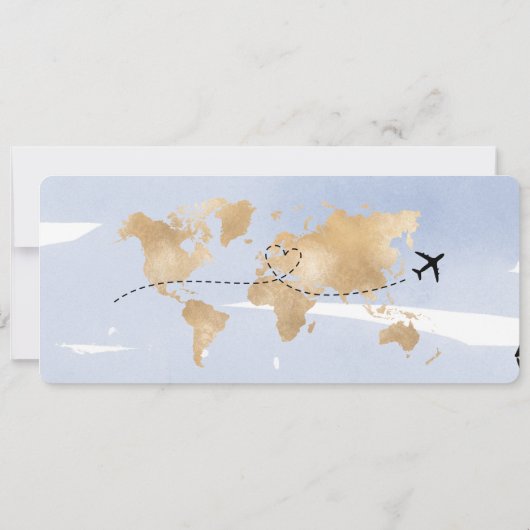 Save the Date Boarding Pass Paris Wedding Invitati Einladung (Rückseite)