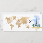 Save the Date Boarding Pass Paris Wedding Invitati Einladung (Rückseite)