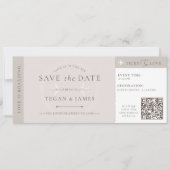 Save the Date Boarding Pass Wedding Plane Ticket Einladung (Vorderseite)