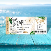 Save the Date Boarding Pass Weltkarte Schifffahrt Einladung