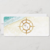 Save the Date Boarding Pass World Map Beach Foto Einladung (Rückseite)