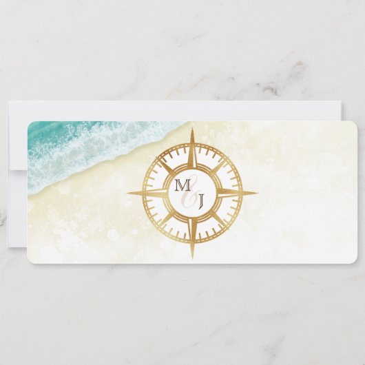 Save the Date Boarding Pass World Map Beach Foto Einladung (Rückseite)