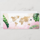 Save the Date Boarding Pass World Map Beach Invita Einladung (Rückseite)