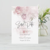 Save the Date Bohemische Dusty Rose Rosa Blüte Einladung (Stehend Vorderseite)