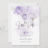 Save the Date Bohemisches Lila Licht Einladung (Vorderseite)