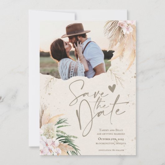 Save the Date Boho Bohemisch Card Einladung (Vorderseite)