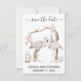 Save the Date Boho Flamingo Tropisch