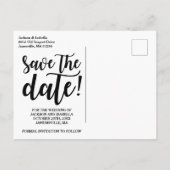 Save the Date Boho Liebe und Rose Foto Poscard Ankündigungspostkarte (Rückseite)