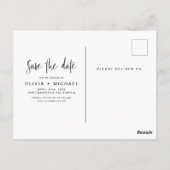 Save the Date Boho Minimalistisch Foto Modern Postkarte (Rückseite)