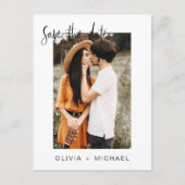 Save the Date Boho Minimalistisch Foto Modern Postkarte (Vorderseite)
