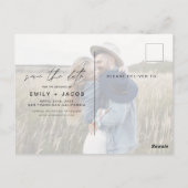 Save the Date Boho Minimalistisch Foto Modern Postkarte (Rückseite)