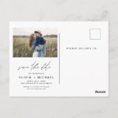 Save the Date Boho Minimalistisch Foto Modern Postkarte (Rückseite)