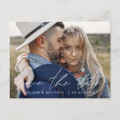 Save the Date Boho Minimalistisch Foto Modern Postkarte (Vorderseite)