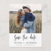 Save the Date Boho Minimalistisch Foto Modern Postkarte (Vorderseite)