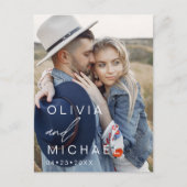 Save the Date Boho Minimalistisch Foto Modern Postkarte (Vorderseite)