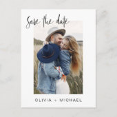 Save the Date Boho Minimalistisch Foto Modern Postkarte (Vorderseite)