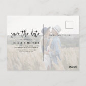 Save the Date Boho Minimalistisch Foto Modern Postkarte (Rückseite)