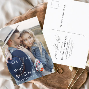 Save the Date Boho Minimalistisch Foto Modern Postkarte