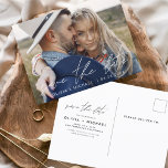 Save the Date Boho Minimalistisch Foto Modern Postkarte<br><div class="desc">Mit unserer Save the Date Boho Minimalistisch Foto Modern Postcard erfassen Sie die Essenz Ihrer Liebe. Diese Postkarte ist eine Mischung aus zeitgenössischem Minimalismus und böhmischem Charme und ist somit die perfekte Wahl für Ihre kommende Hochzeit. Diese Postkarte mit Ihrem hochgeschätzten Foto in der Verlobung wird zu einer greifbaren Erinnerung,...</div>
