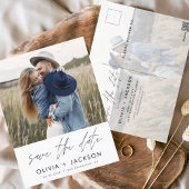 Save the Date Boho Minimalistisch Foto Modern Postkarte