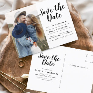 Save the Date Boho Minimalistisch Foto Modern Postkarte