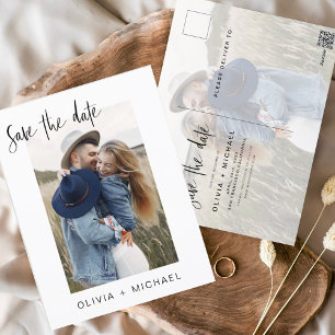 Save the Date Boho Minimalistisch Foto Modern Postkarte
