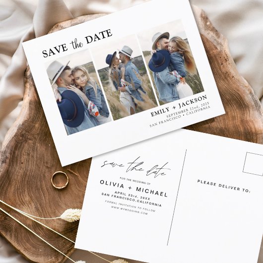 Save the Date Boho Minimalistisch Foto Modern Postkarte