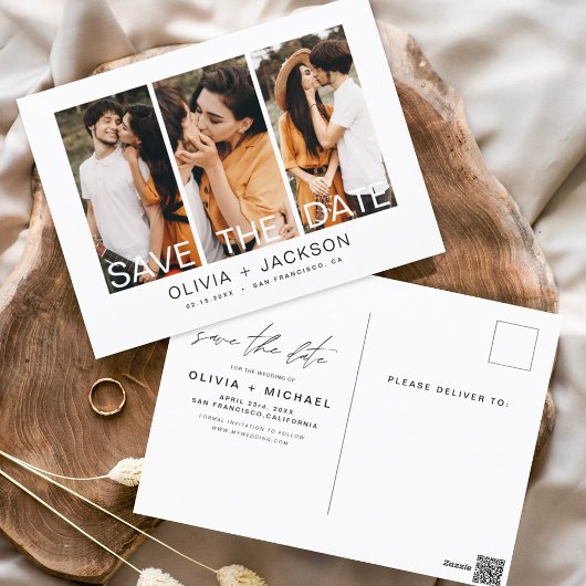 Save the Date Boho Minimalistisch Foto Modern Postkarte
